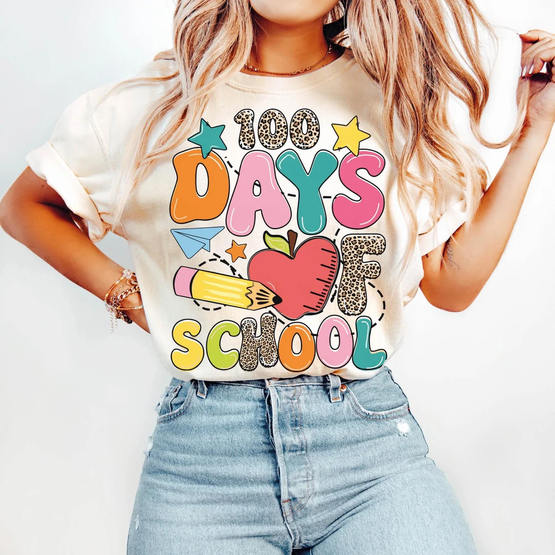100 Days of School Shirt, 100 Day Shirt, 100th Day of School Celebration, Comfort Colors®, Stude... | Etsy (US)