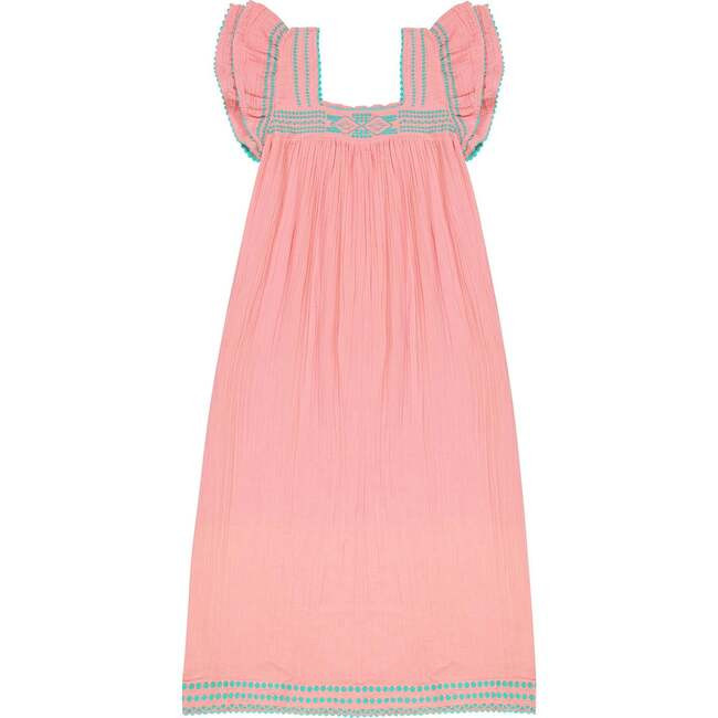 Women's Maxi Sandrine Embroidered Dress, Pink Sorbet | Maisonette