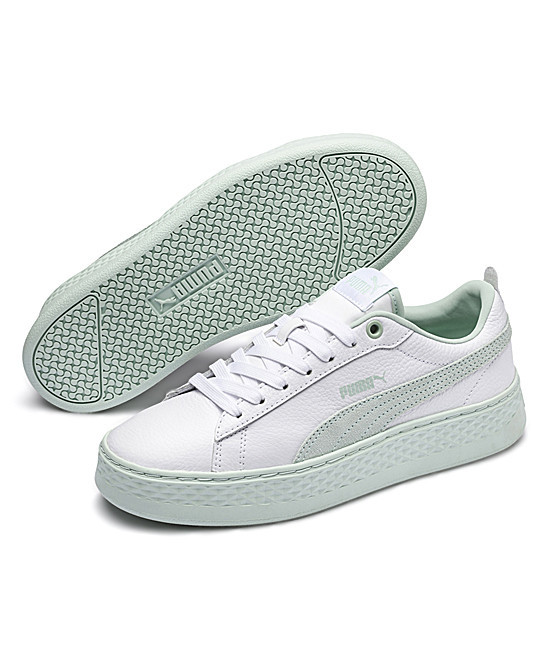 PUMA Women's Sneakers Puma - White & Fair Aqua Smash Suede Platform Sneaker - Women | Zulily