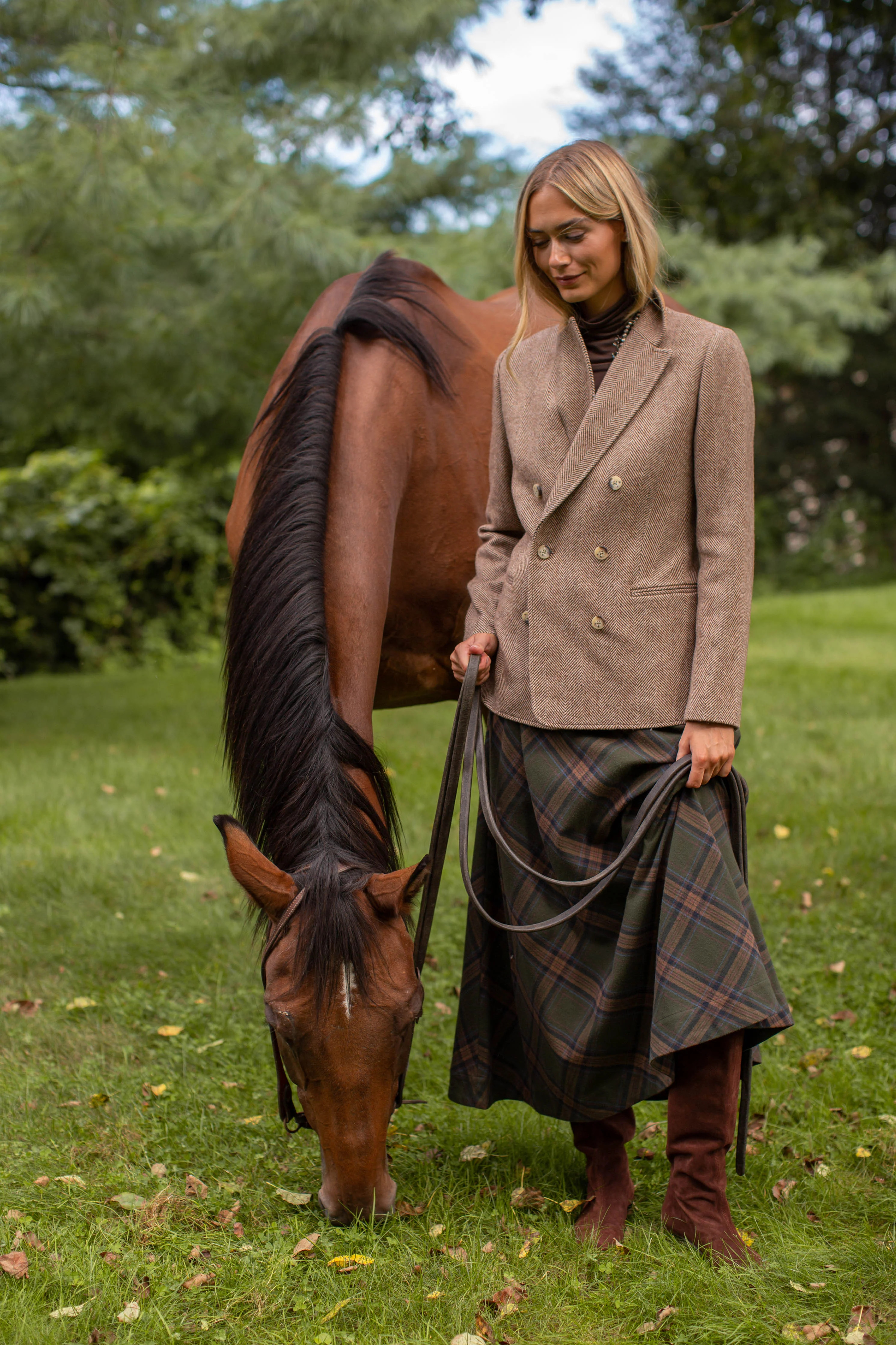 Charlotte Skirt - Hunter Plaid | Marea