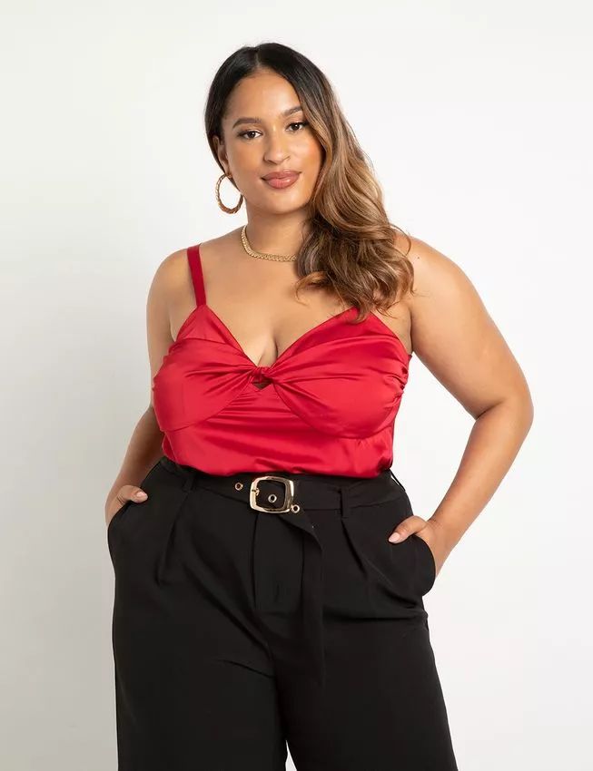 Twist Detail Satin Cami | Eloquii