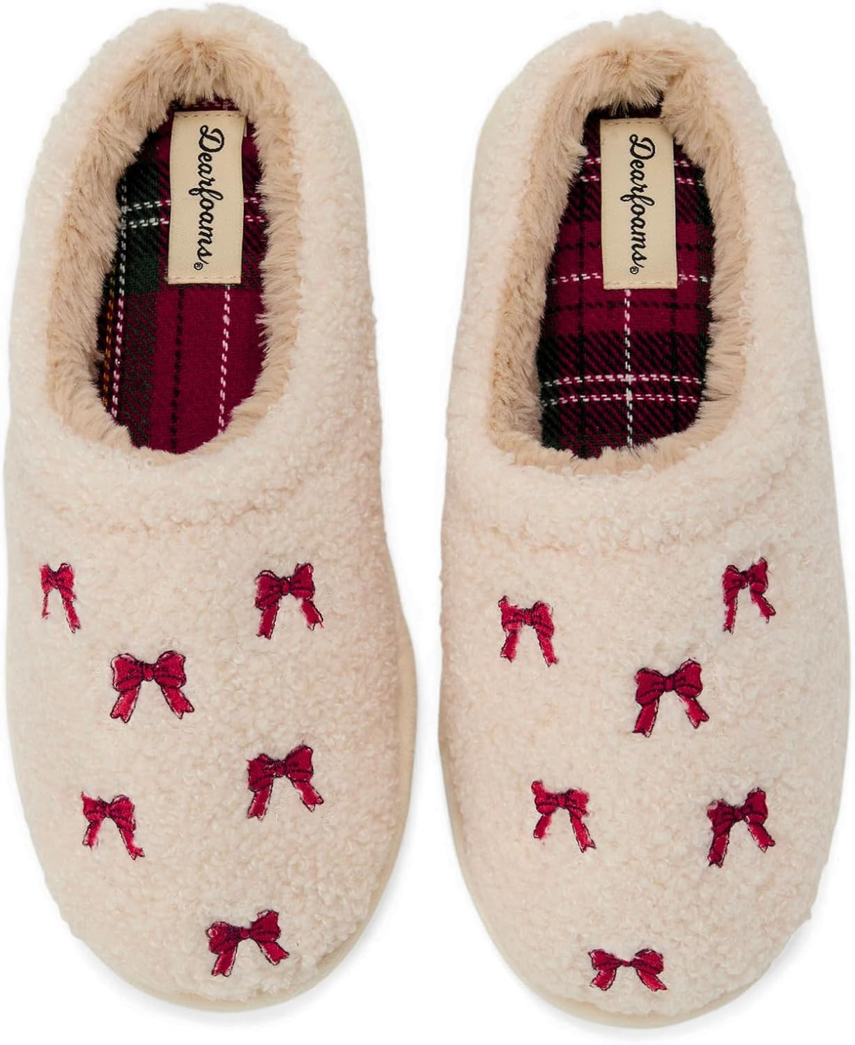Dearfoams Women's Holiday Christmas Gift Fuzzy Cozy Sherpa Novelty House Shoe Slipper | Amazon (US)