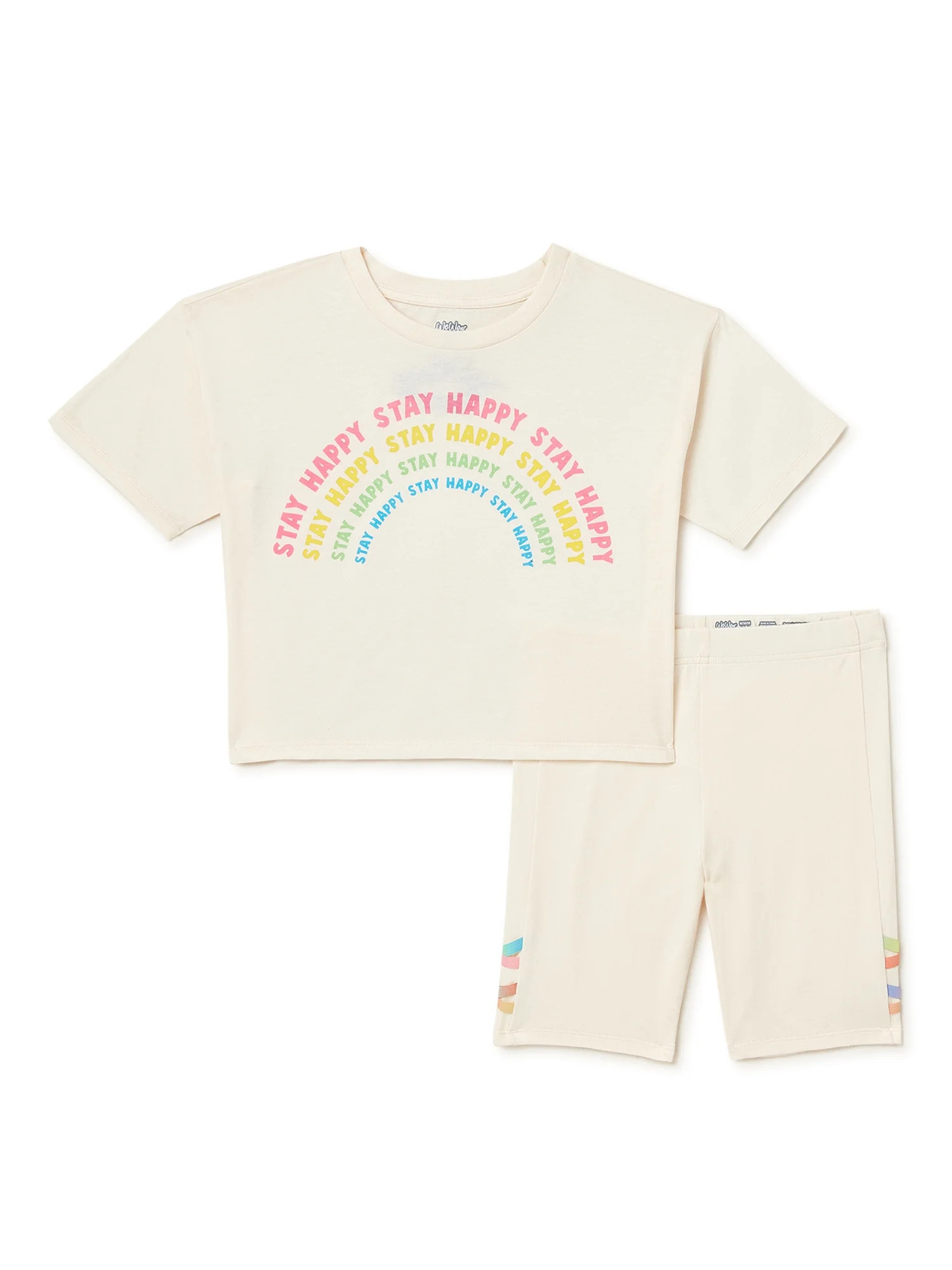 We Wear Cute Girls Graphic T-Shirt and Bike Shorts Outfit Set, 2-Piece, Sizes 4-16 | Walmart (US)
