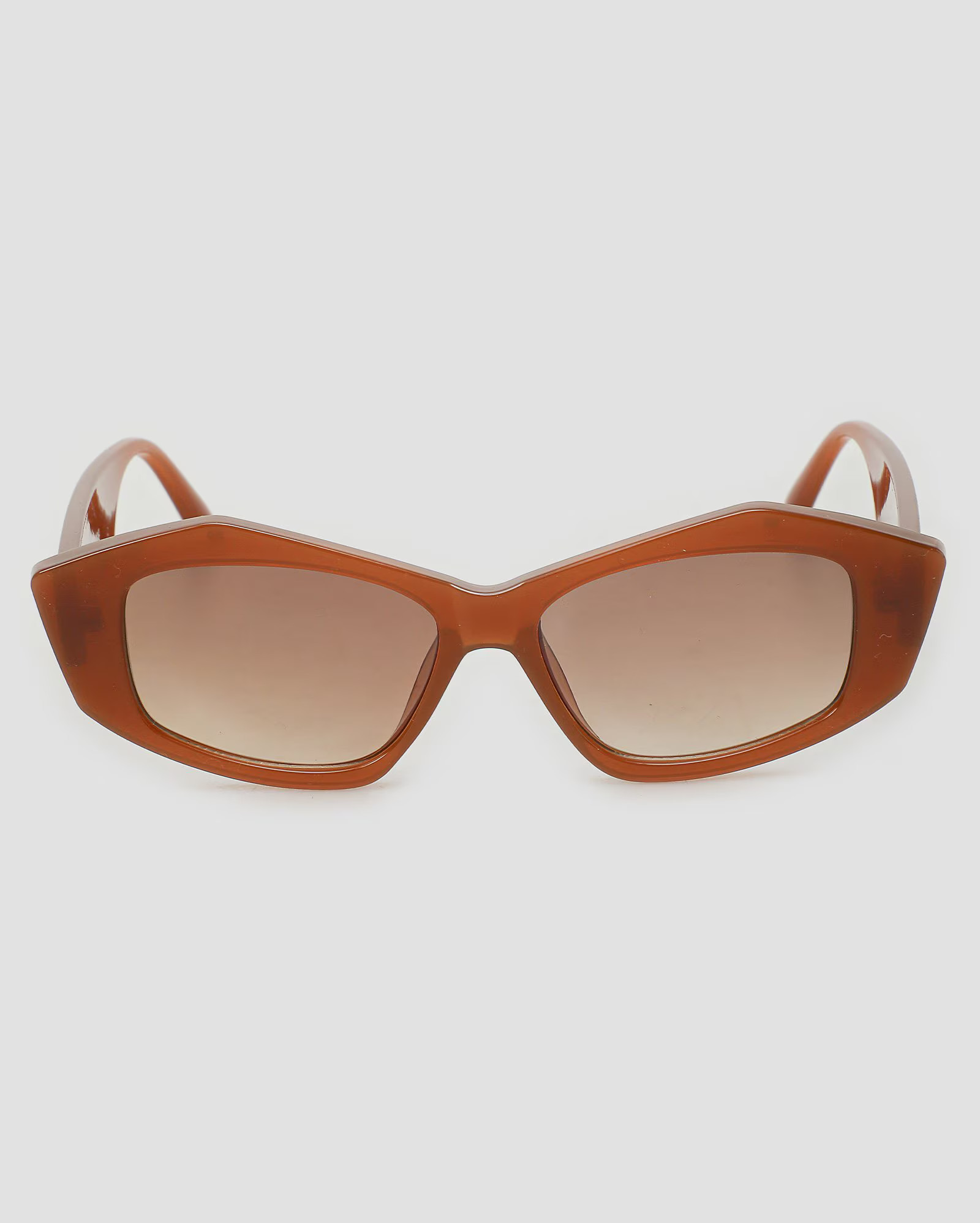 Óculos de sol feminino hexagonal estreito marrom | Riachuelo | Riachuelo (BR)