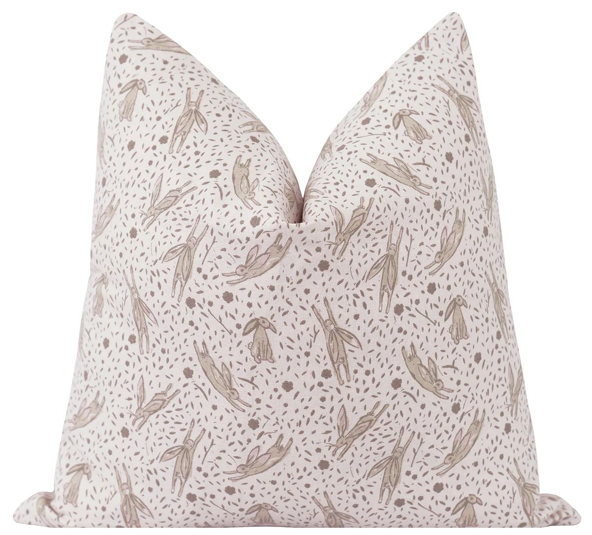 Rabbit Blush Pink Print Pillow | Land of Pillows