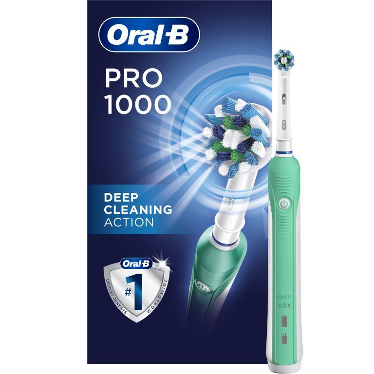 Oral-B Pro 1000 Rechargeable Electric Toothbrush, Green, 1 Ct | Walmart (US)