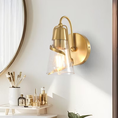 IHOMDADORE Modern 1-Light Gold Vanity Light-Glass Picture Wall Lights | Target