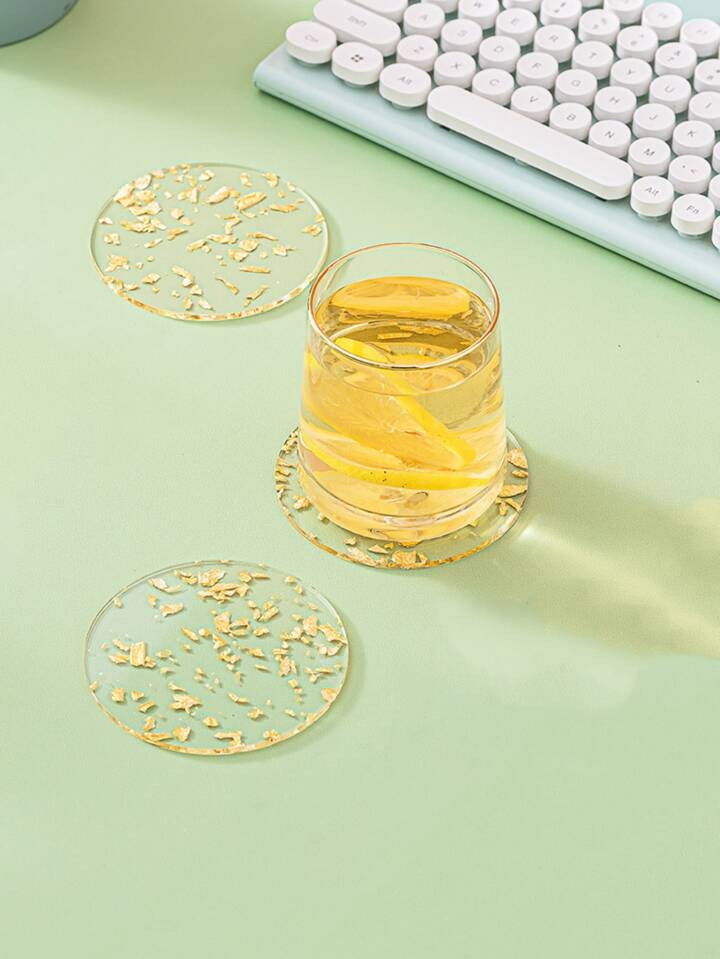 1 peça durável mini beber moderno folha de ouro detalhe redondo tabela Xícara Porta-copos para... | SHEIN