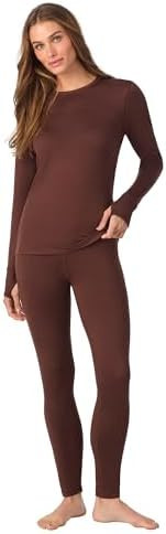 Cuddl Duds Womens Fleece Lined Thermal Base Layer Set – Long Sleeve Shirt & Leggings for Cold W... | Amazon (US)