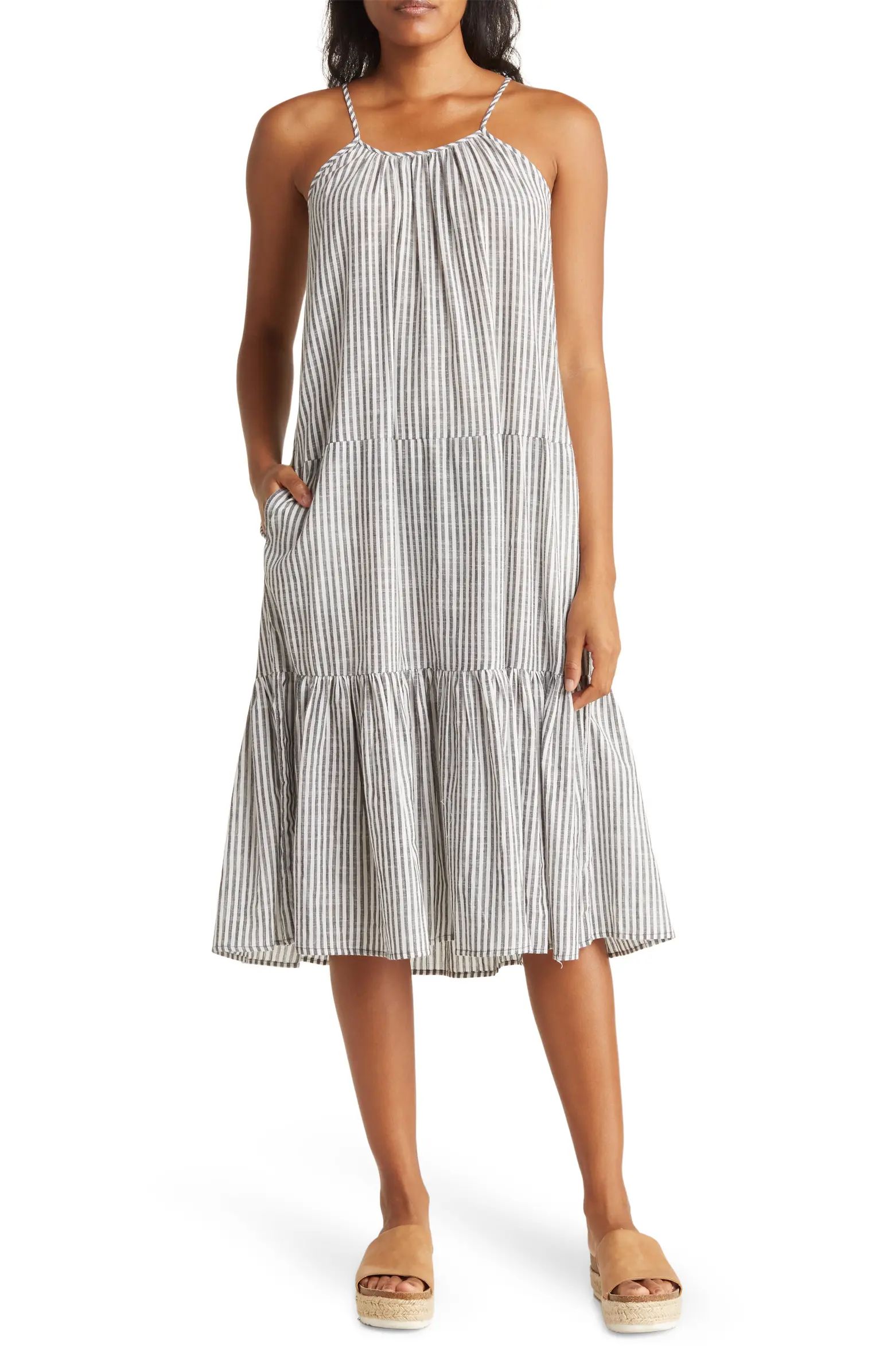 Tiered Stripe Print Dress | Nordstrom Rack