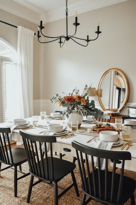 The lookalike chairs in action! This was our Friendsgiving thanksgiving tablescape on our tn house and loved these black chairs in there!

#LTKhome #LTKFind