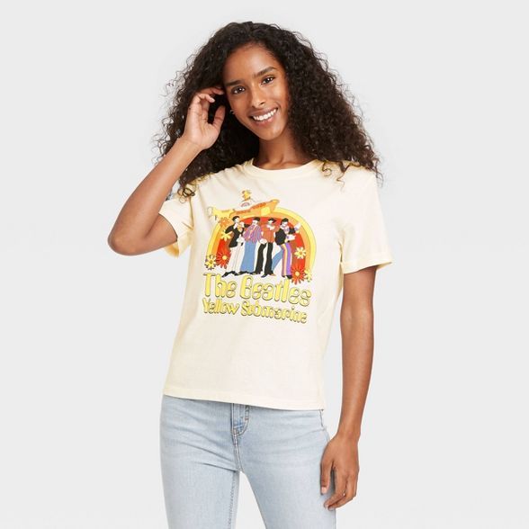 Women's The Beatles Yellow Submarine Short Sleeve Graphic T-Shirt - Cream | Target