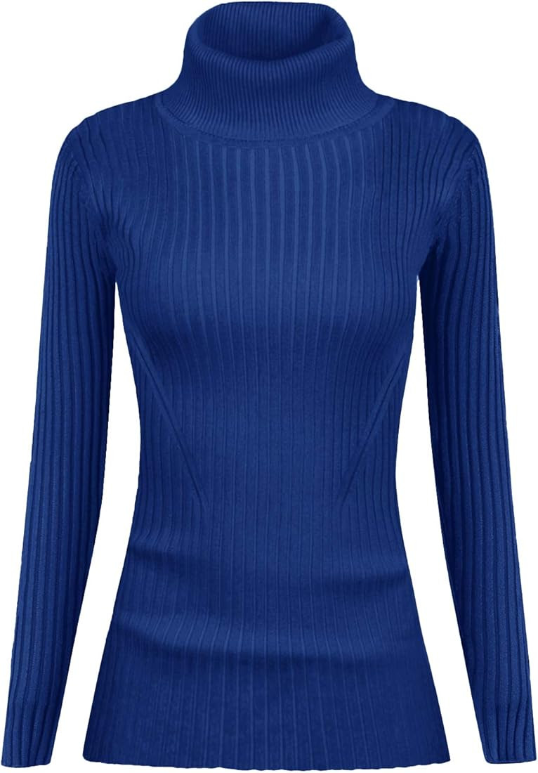 v28 Turtleneck Ribbed Sweaters for Women Cute Sexy Knitted Warm Fitted Sweater | Amazon (US)