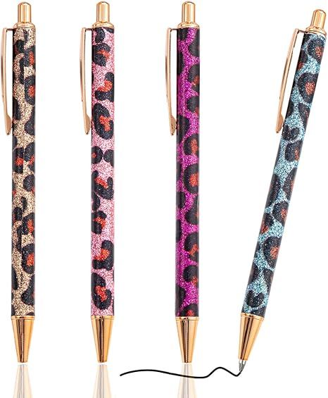 PASISIBICK 4 Pack Ballpoint Pens Set, Pretty Cute Metal Comfortable Writing Pens, Retractable Jou... | Amazon (US)