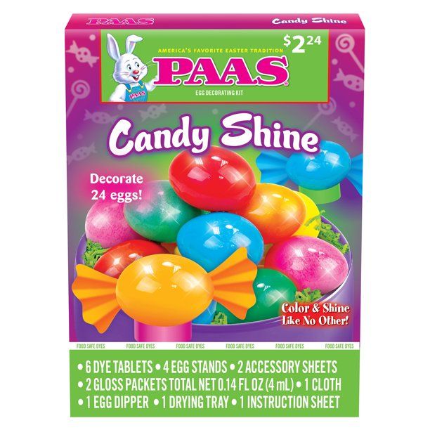 PAAS Easter Egg Decorating and Dye Kit, Candy Shine, 1 Kit - Walmart.com | Walmart (US)