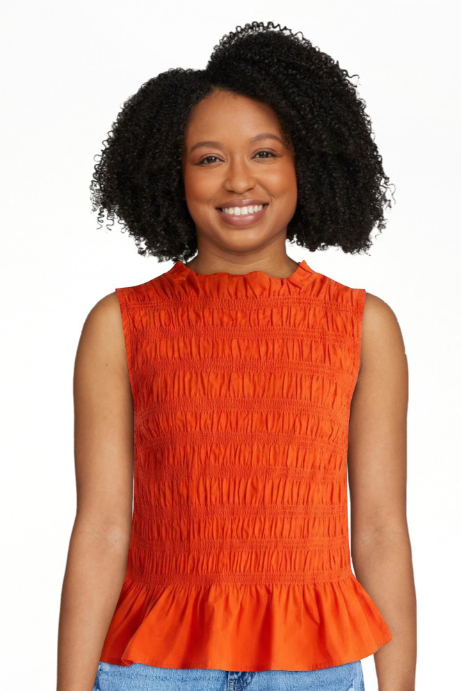 Free Assembly Women's and Women's Plus Smocked Peplum Sleeveless Cotton Top, Sizes X-4X | Walmart (US)