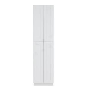 LIFEART CABINETRY Anchester White Plywood Shaker Stock Assembled Tall Pantry Kitchen Cabinet (30 ... | The Home Depot