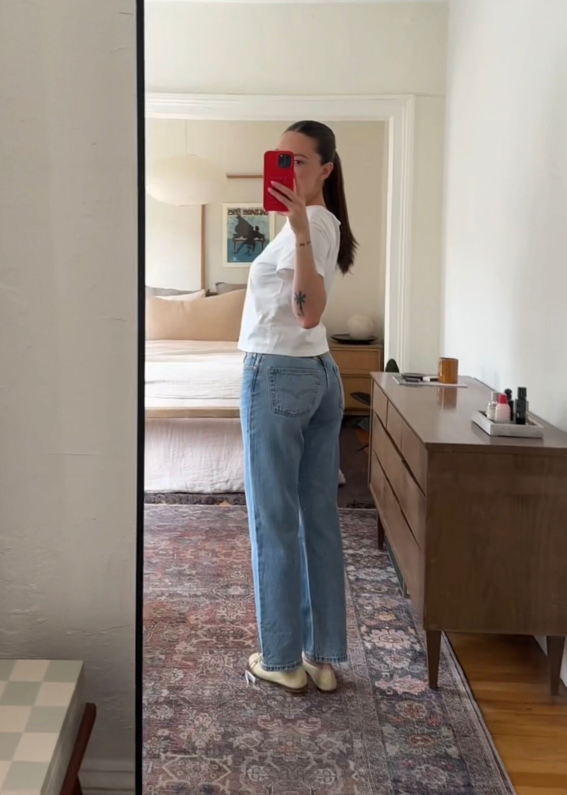 Levi’s 501 90s lightweight jeans | looks like vintage levis but feels super soft and light | im 5’6 purchased sized down one 25x30 in fun flare

#LTKStyleTip #LTKFindsUnder100