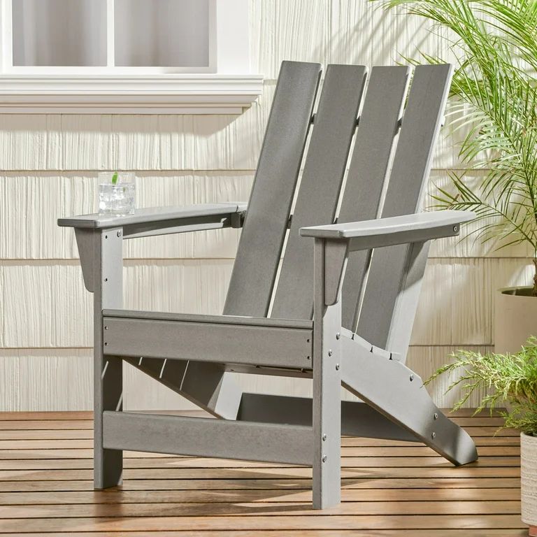 Robbyn Resin Outdoor Adirondack Chair, Gray | Walmart (US)