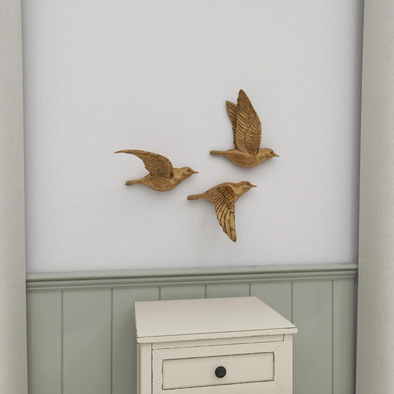 Polystone Metallic 3D Floating Bird Home Wall Decor | Wayfair North America