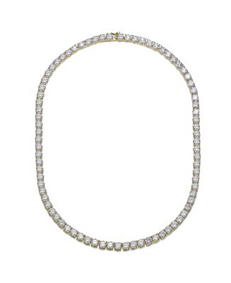 Rachel Glauber Rachel Glauber Elegant 4MM Clear Cubic Zirconia 17" Tennis Necklace - Macy's | Macy's