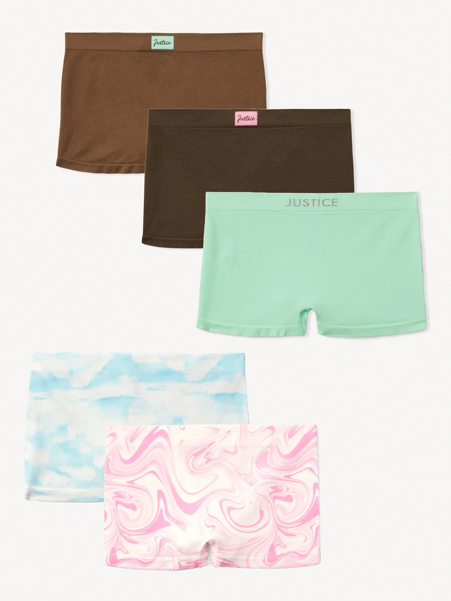 Justice Girls "Shades Collection" Shortie Undies, 5-Pack, Sizes 6-16 - Walmart.com | Walmart (US)