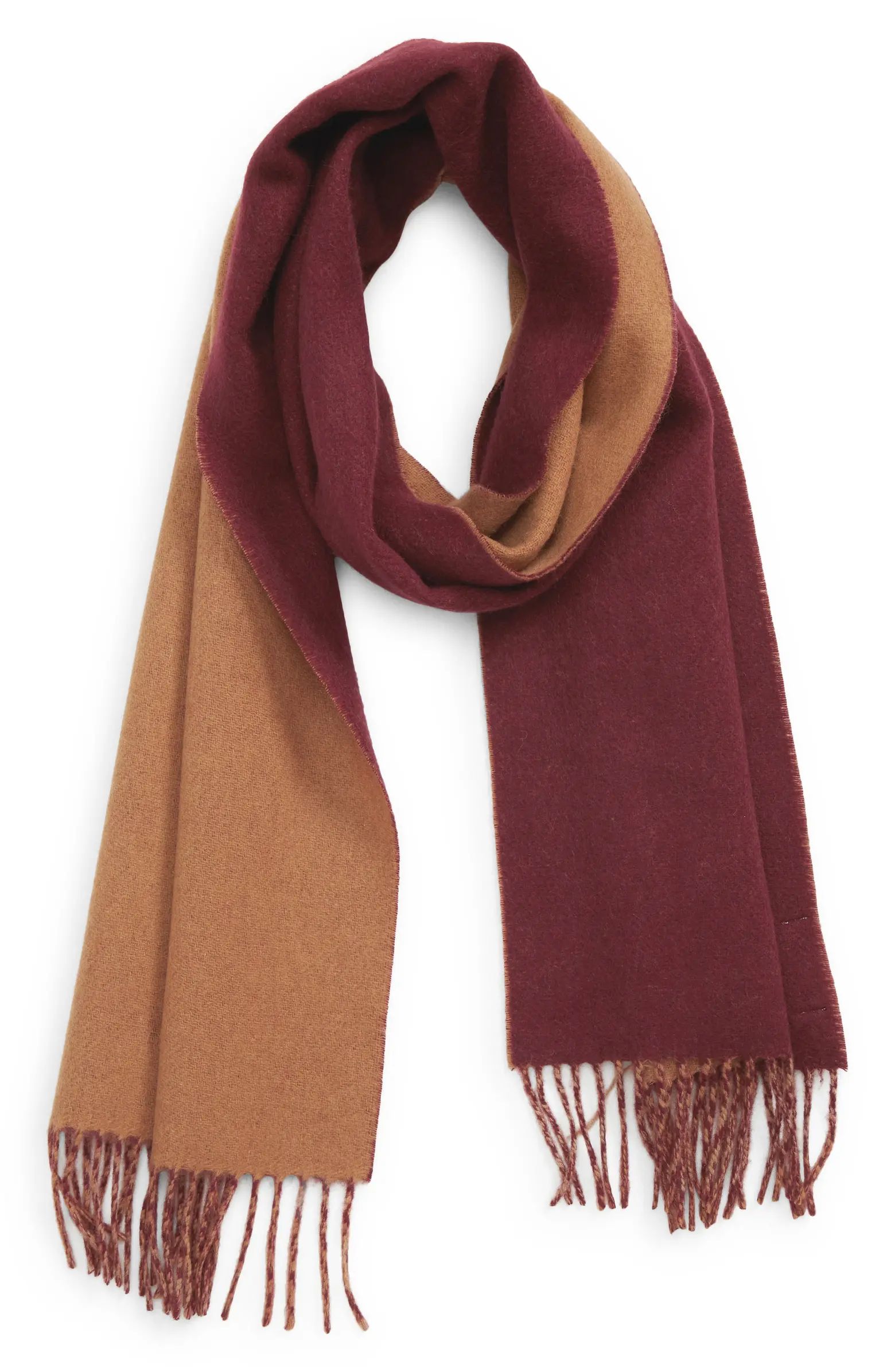 Two Tone Cashmere & Wool Fringe Scarf | Nordstrom