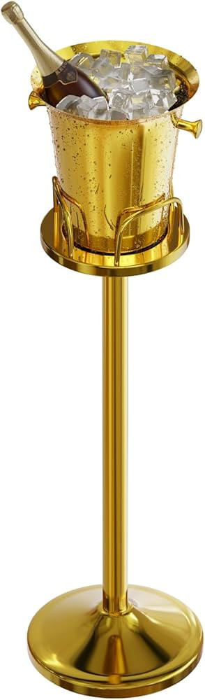 Ice Bucket with Stand Standing Champagne bucket for Party Stainless Steel Wine Bucket Wine Cooler... | Amazon (US)