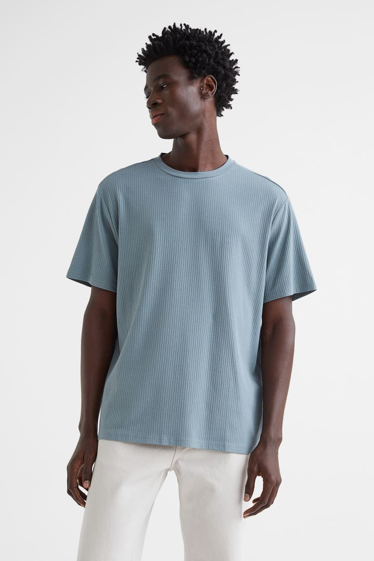 Regular Fit Ribbed Cotton T-shirt | H&M (US + CA)