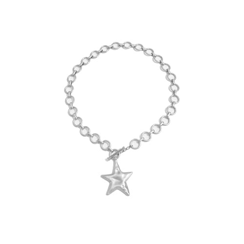 Amazon.com: VRNGI Chunky Silver Necklace for Women Big Star Necklaces for Women Trendy Large Stat... | Amazon (US)