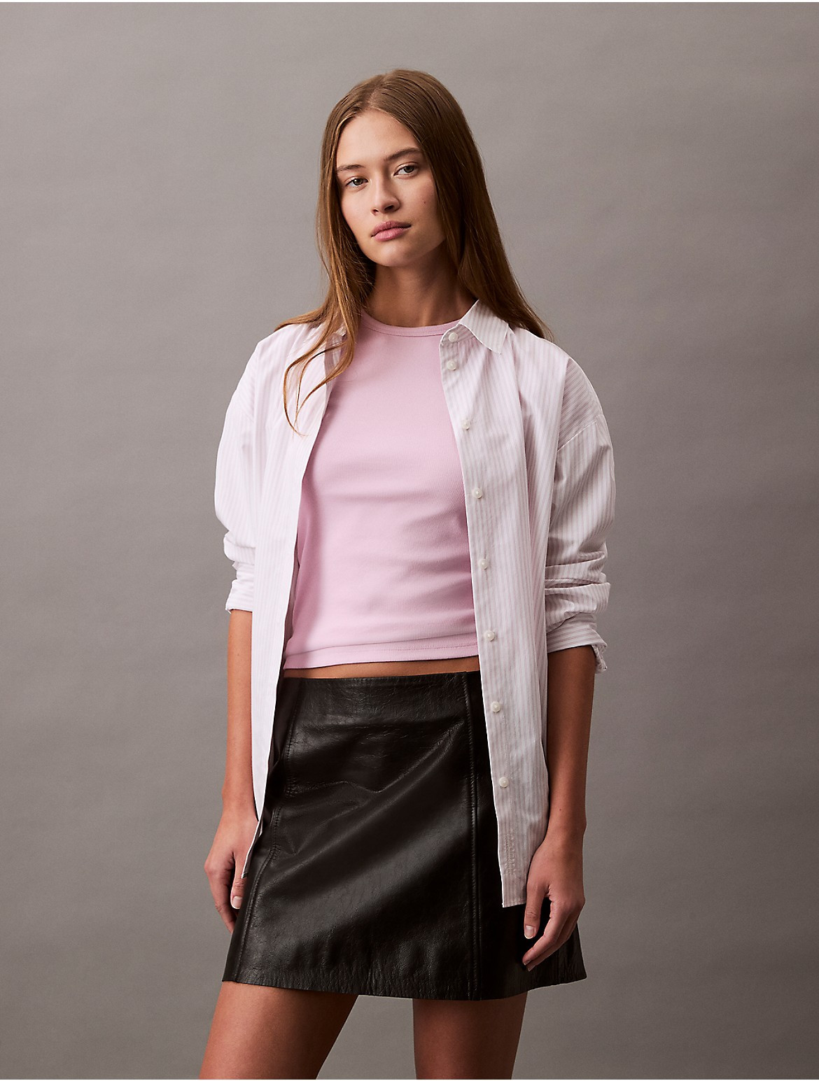 Calvin Klein Women's Leather Mini Skirt - Black - 2 | Calvin Klein (US)