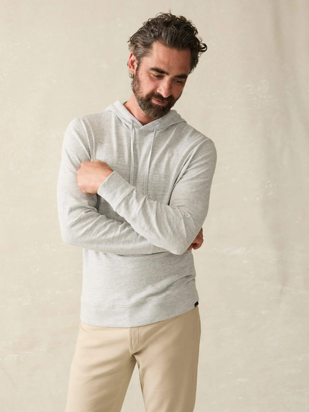 Sunwashed Slub Hoodie - Light Grey Heather | Faherty