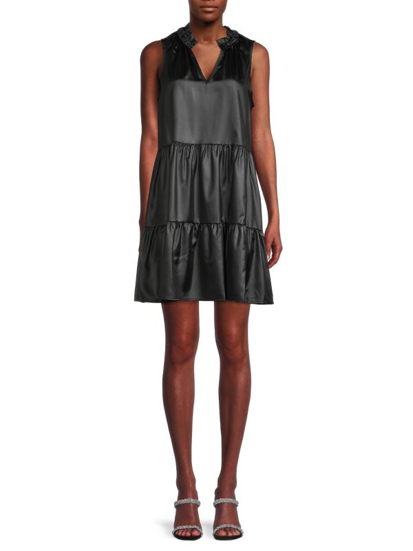 Tiered Faux Leather Dress | Saks Fifth Avenue OFF 5TH