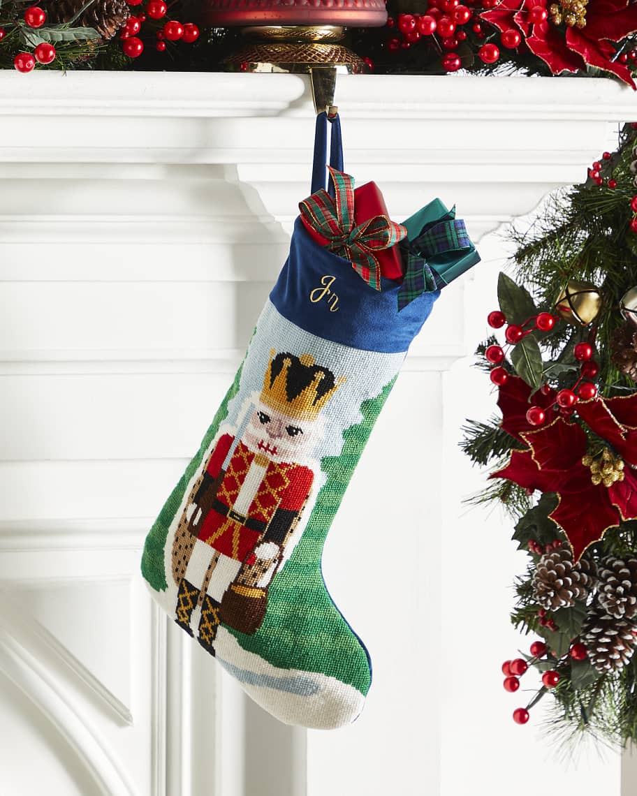 Bauble Stockings x Sainty Nelsen "The Neiman's Nutcracker" Christmas Stocking, Personalized | Neiman Marcus