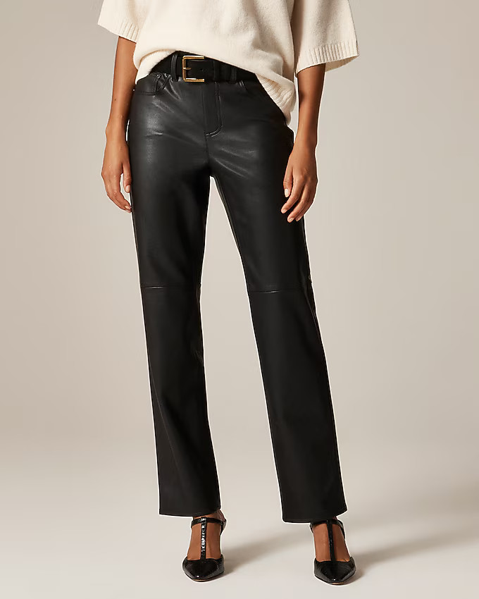 Nipped straight pant in faux leather | J. Crew US