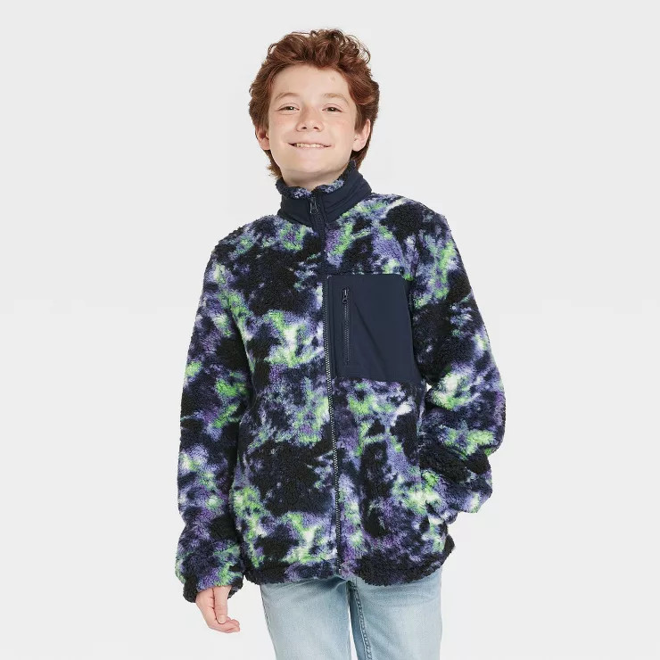 Boys' Zip-Up High Pile Fleece Jacket - art class™ | Target