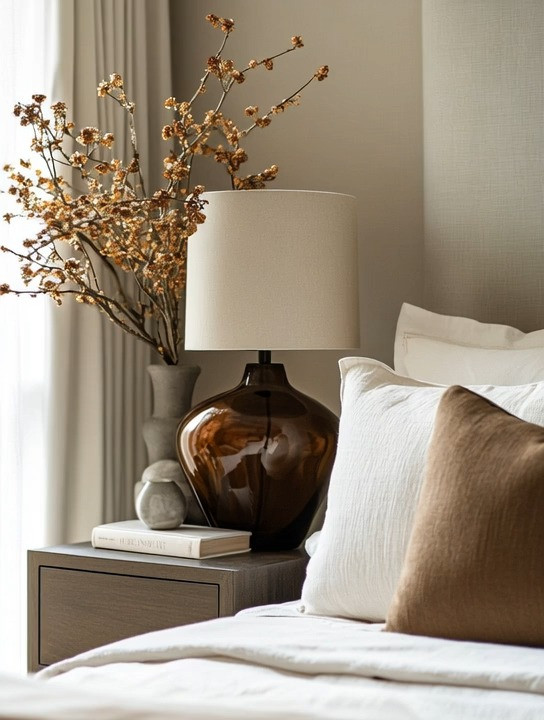 Create a timeless, elegant bedroom corner with an oversized hourglass table lamp in rich brown and ivory, paired effortlessly with taupe and ivory bedding. There’s something undeniably sophisticated about this color combination—warm browns bring depth and grounding, while ivory and taupe soften the space and keep it light, calm, and refined.

An oversized table lamp instantly becomes a statement piece, adding visual weight and quiet luxury to a bedside table or nightstand. The sculptural hourglass shape creates balance and elegance, while the neutral lampshade diffuses light beautifully for a warm, relaxing atmosphere. Layering taupe sheets, ivory pillows, and textured cushions completes the look, making the space feel curated yet effortlessly simple.

This brown, ivory, and taupe palette is timeless, easy to maintain, and endlessly versatile. It works in modern homes, classic interiors, and mid-century-inspired bedrooms alike—proof that neutral tones, when styled thoughtfully, can feel rich, cozy, and elevated without trying too hard.

#BedroomDecor #NeutralBedroom #TimelessInteriors 

 #LTKHome