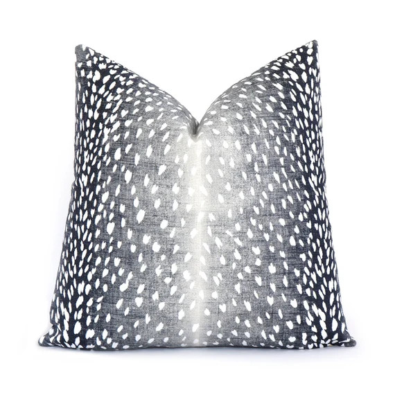 Antelope Pillow Covers With Gold Zipper Navy Blue Fawn - Etsy | Etsy (US)