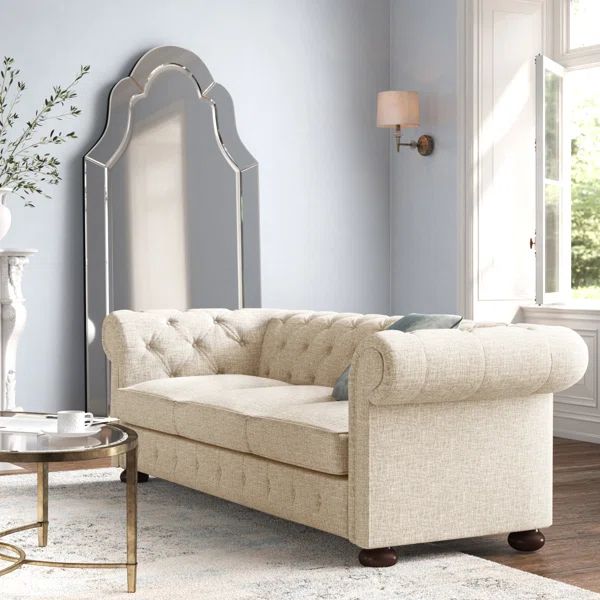 Austin 91.34'' Rolled Arm Chesterfield Sofa | Wayfair North America