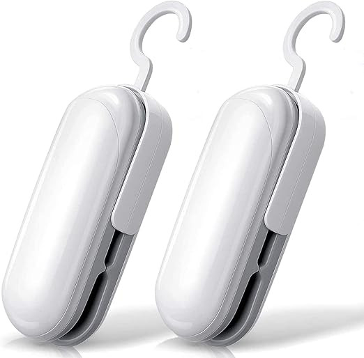Mini Bag Sealer, Portable Heat Vacuum Sealers Plastic Sealer, Chip Bag Sealer, 2 in 1 Heat Seal a... | Amazon (US)