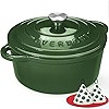 Overmont Enameled Cast Iron Dutch Oven - 5.5QT Pot with Lid Cookbook & Cotton Potholders - Heavy-... | Amazon (US)
