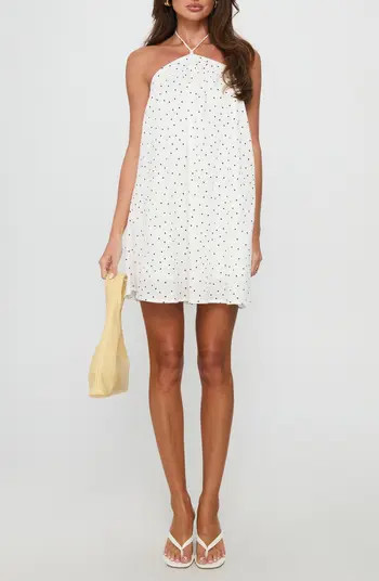 Moonlit Polka Dot Halter Minidress | Nordstrom