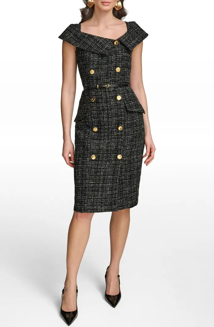 Donna Karan New York Double Breasted Tweed Sheath Dress | Nordstrom | Nordstrom