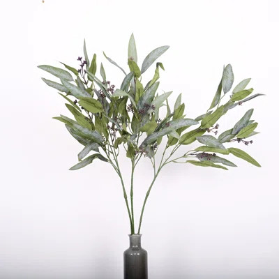 Artificial Farmhouse Greenery Branch Long Stem Foliage Leaves Sprays For Vase Filler, Home Office Decor Table Centerpiece | Wayfair North America