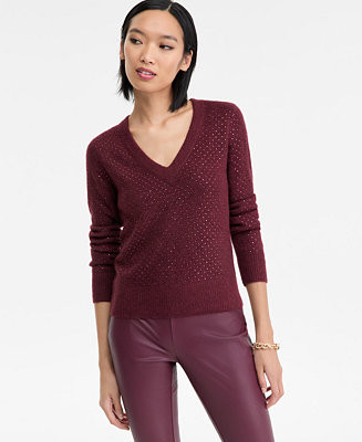 I.N.C. International Concepts Women's Rhinestone Embellished Sweater, Macy's Exclusive - Macy's | Macy's
