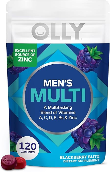 OLLY Men's Multivitamin Gummy, Immune Support, Vitamins A, C, D, E, B, Lycopene, Zinc, BlackBerry... | Amazon (US)