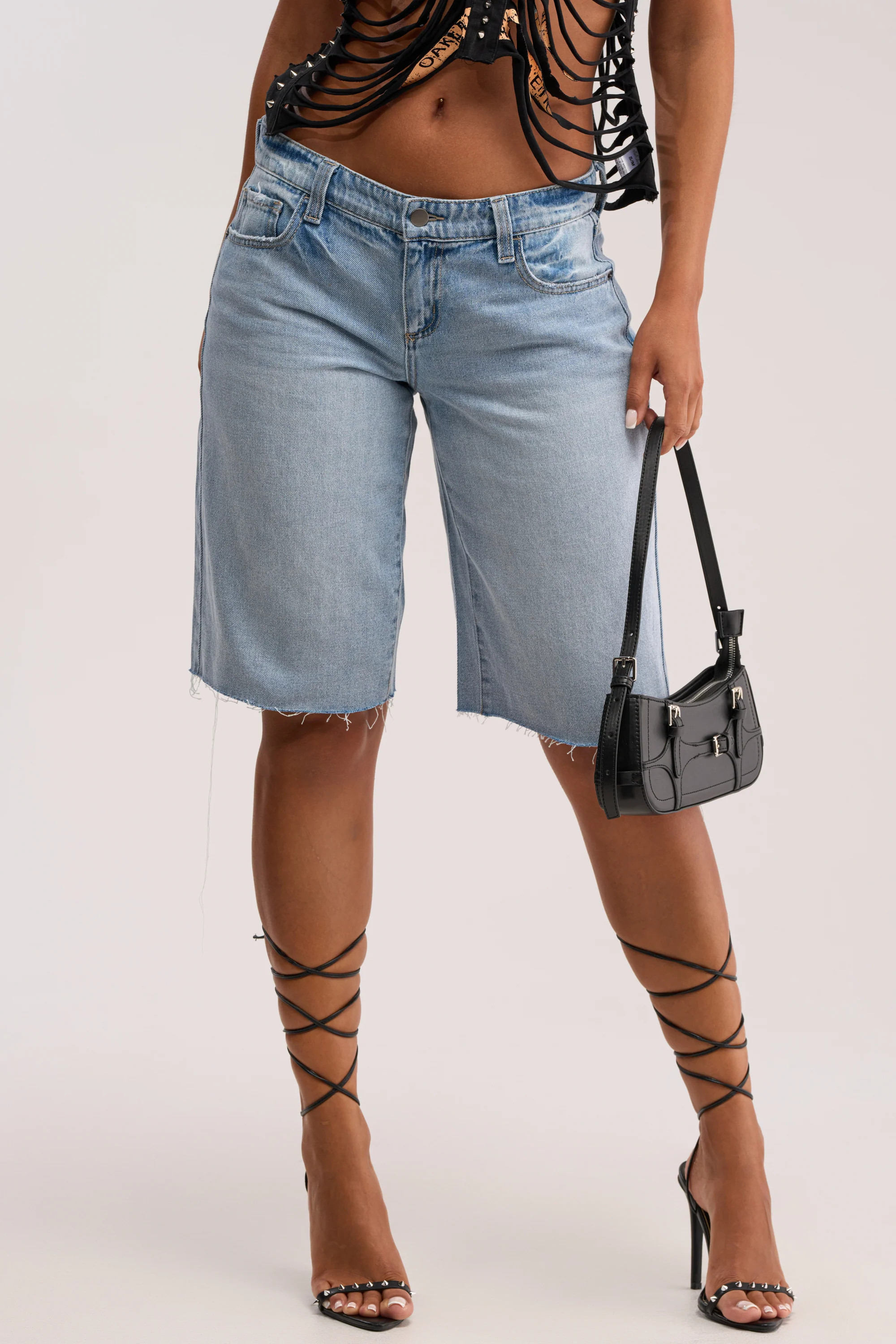 ULTRA LOW RISE DENIM BERMUDA SHORT | AKIRA