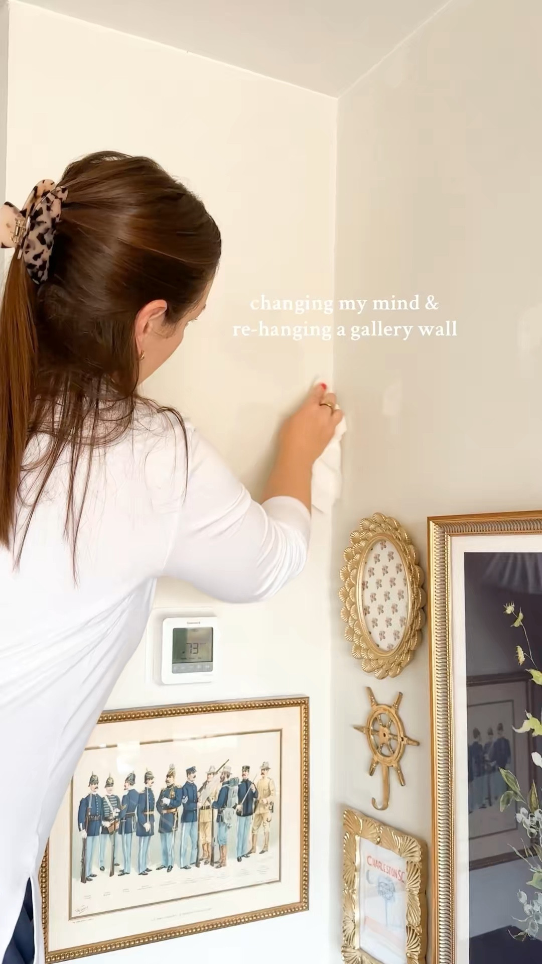 Re-hanging a gallery wall in my apartment - proof you can always change your mind! 🤍 Linked what I could from the gallery wall and my sideboard below - let me know if you need sources for anything! 

#LTKHome