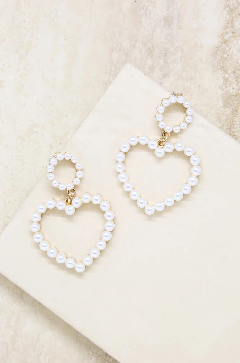 Loving Pearl Heart & 18k Gold Plated Earrings | Ettika