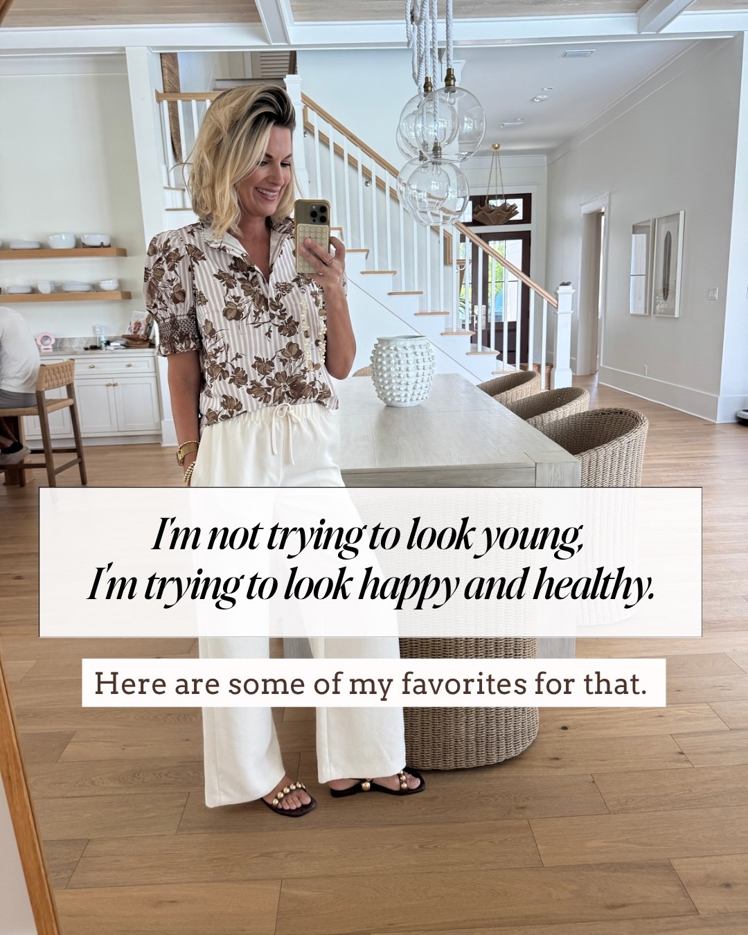 I’m not trying to look young I’m trying to look happy and healthy, here are some things that help with that.

#LTKOver40 #LTKmomlife #LTKselfcare